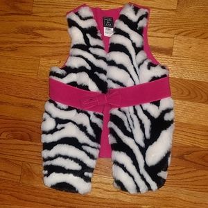 Mack and Co Fuzzy Zebra Vest